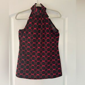 STYLISH BLACK AND RED HALTER TOP